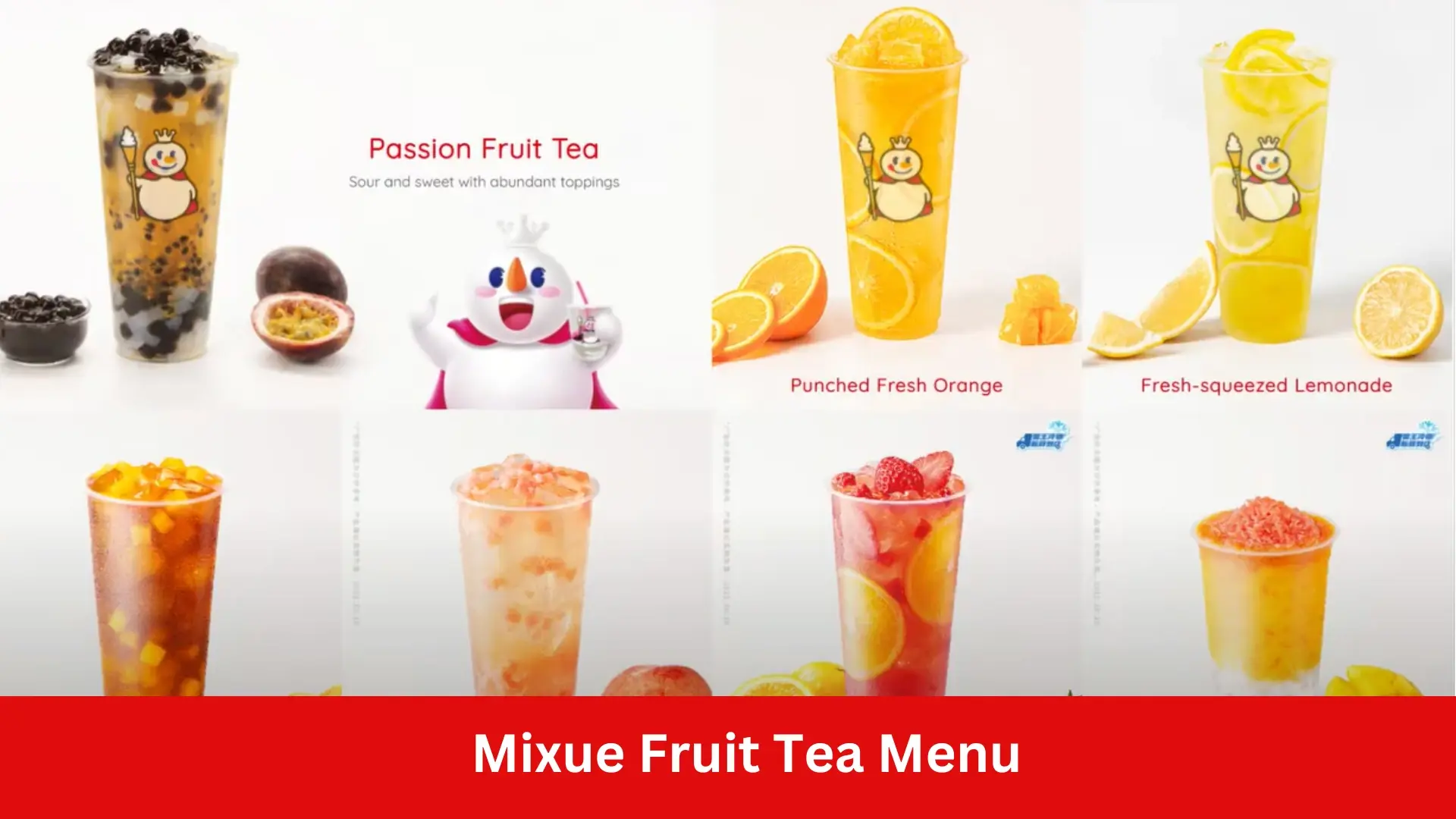Mixue Fruit Tea Menu
